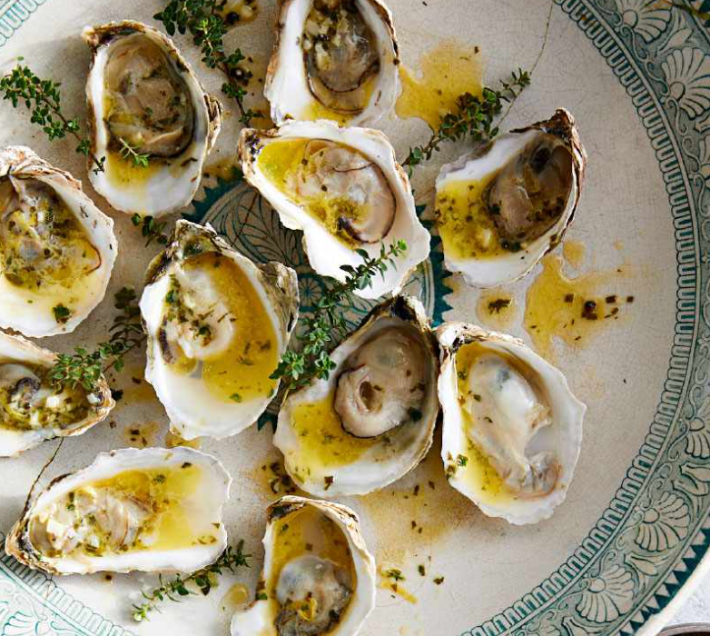 Smoky Grilled Oysters with Garlic Herb Butter