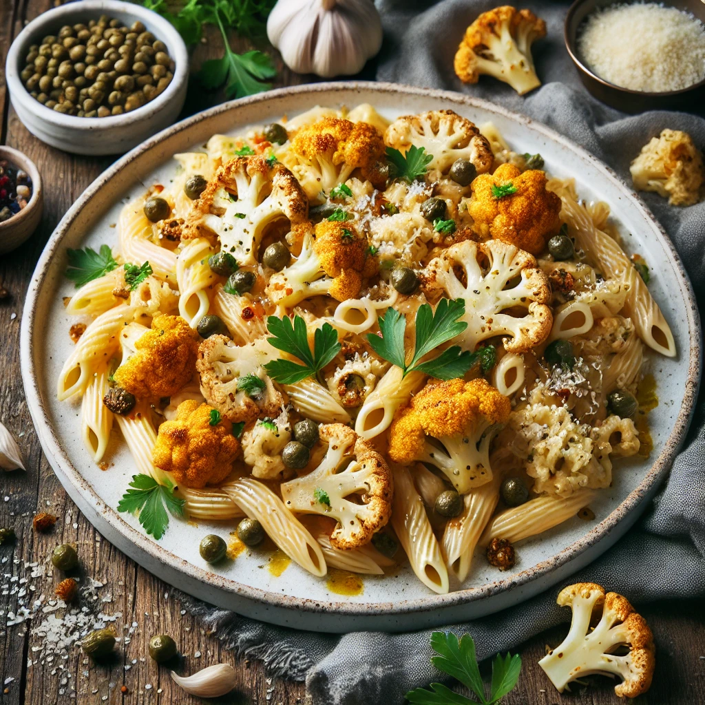 Pasta with Roasted Cauliflower and Crispy Capers