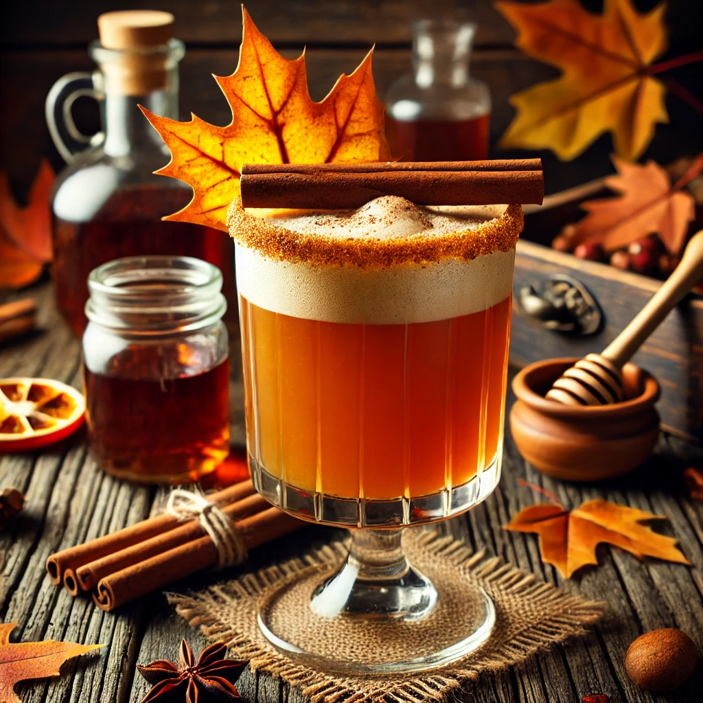 Spiced Maple Bourbon Fizz