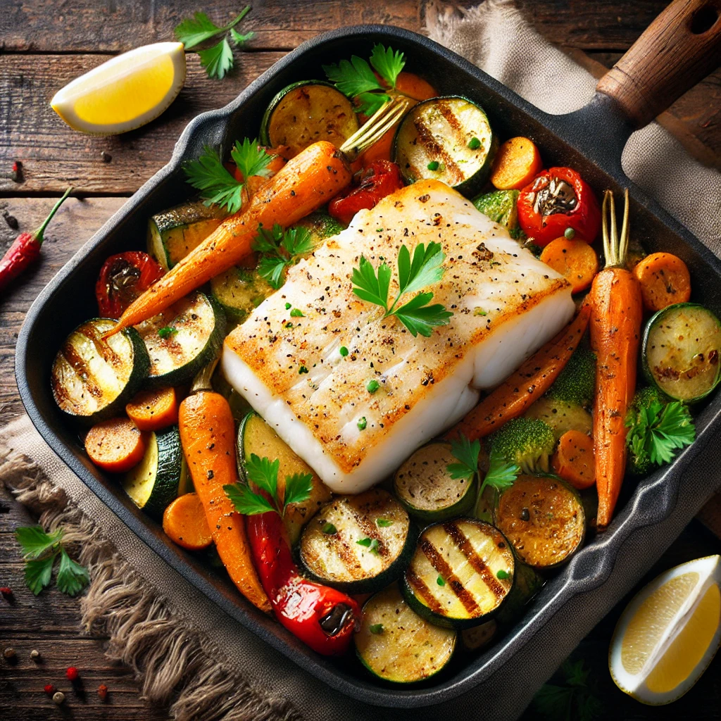 One Pan Baked Cod & Veggies