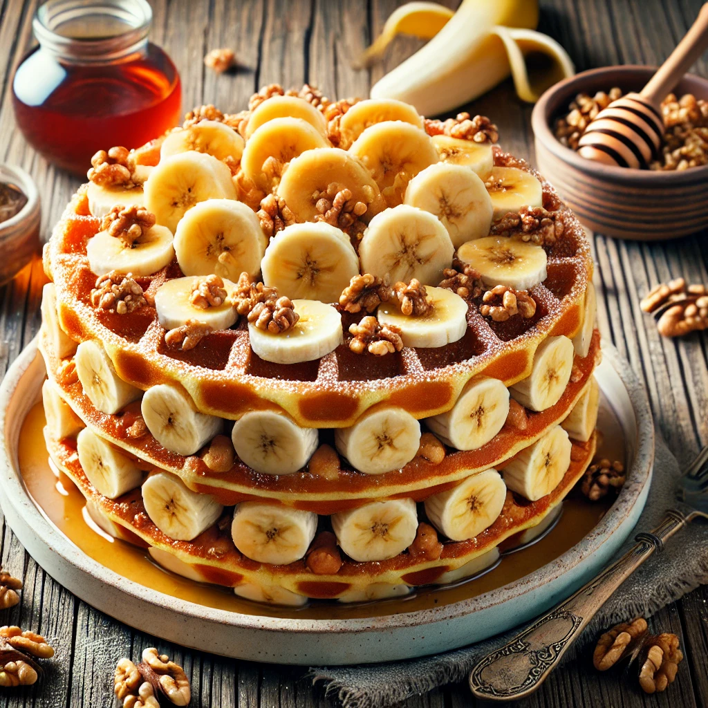 Banana-Nut Waffle Cake