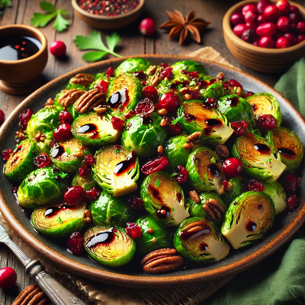 Brussels Sprouts with Balsamic and Cranberries