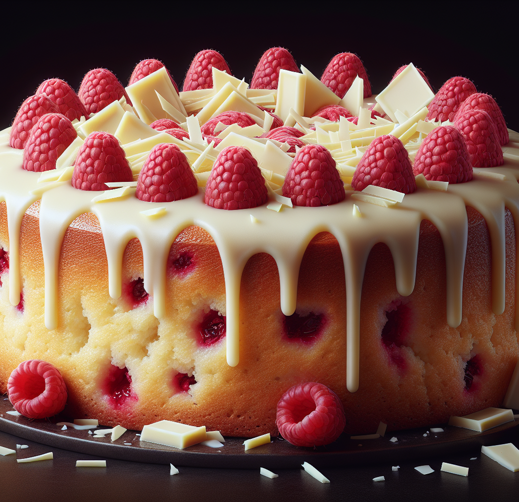 White Chocolate Raspberry Poke Cake