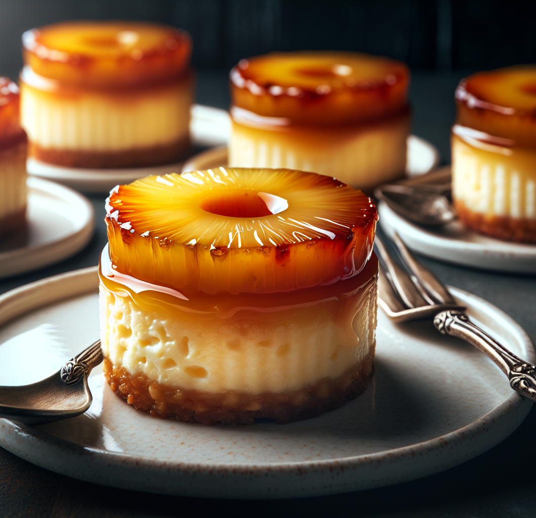 Mini Pineapple Upside-Down Cheesecakes