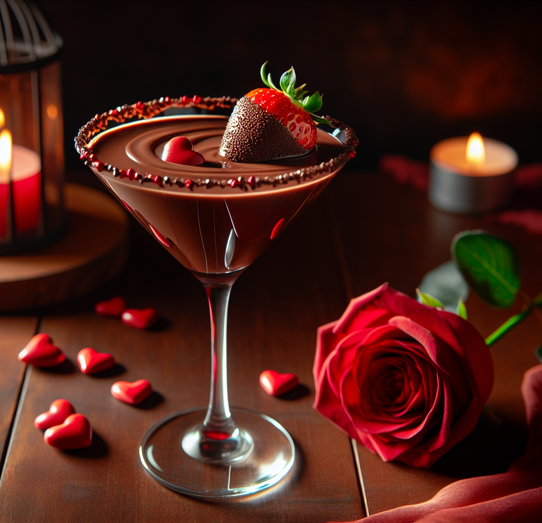 Valentine's Day Chocolate Covered Strawberry Martini