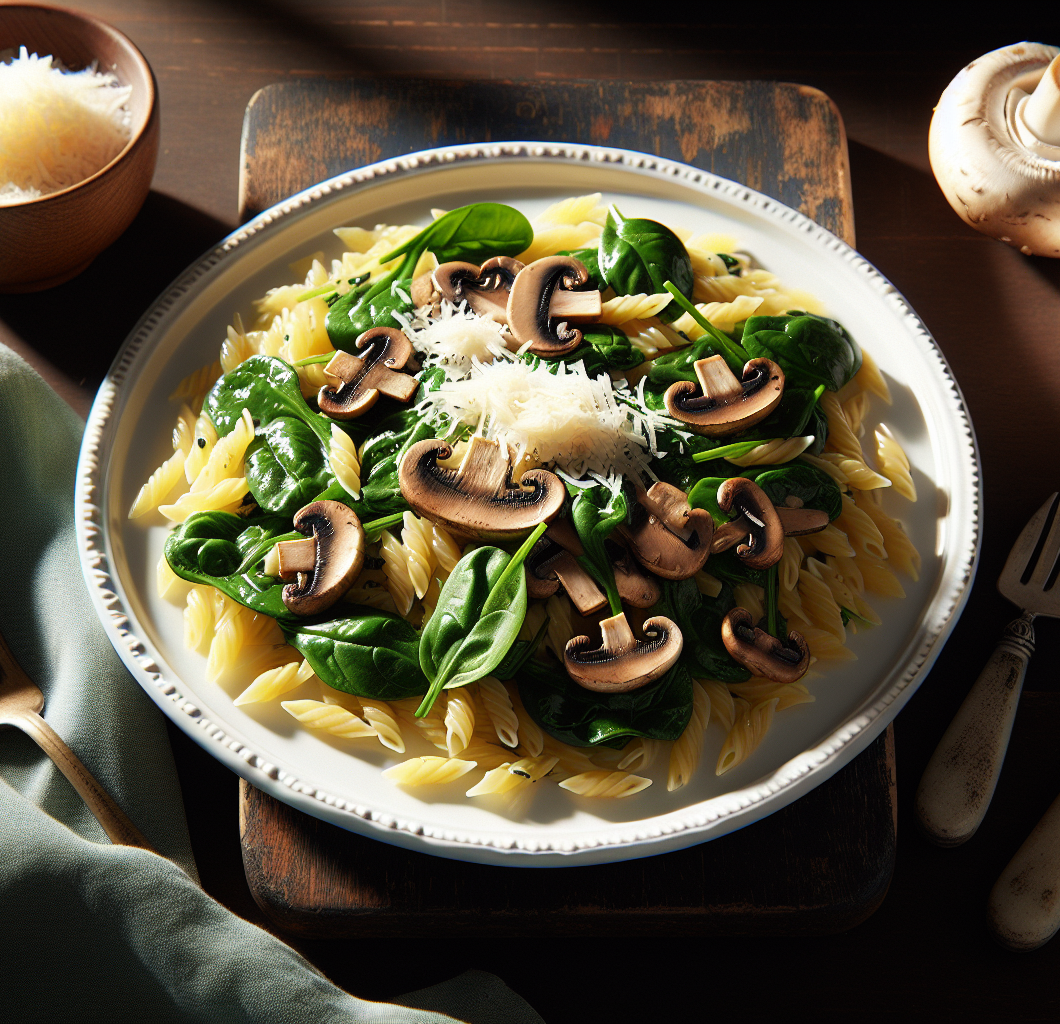 Spinach Mushroom Orzo