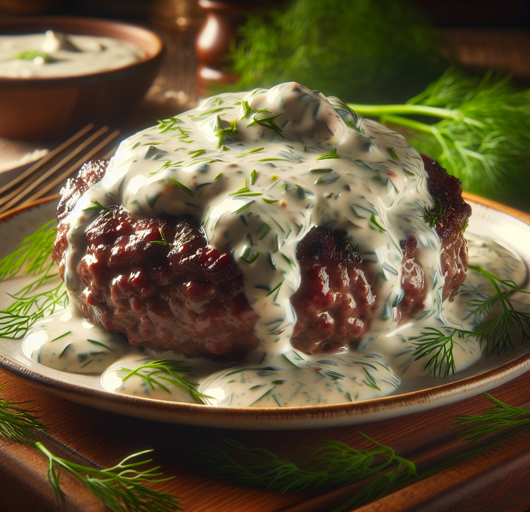 Hamburger Steak in Creamy Dill Sauce