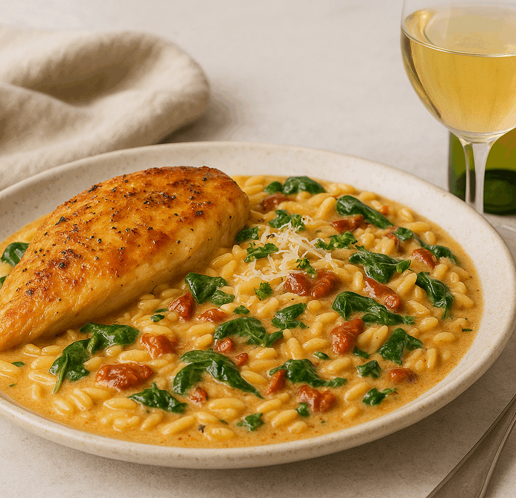 Creamy Tuscan Chicken Orzo