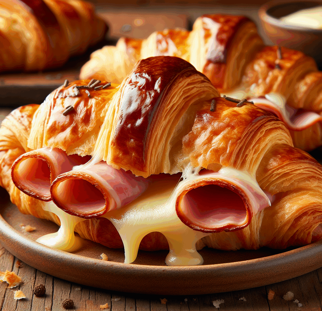 Baked Ham and Cheese Croissants