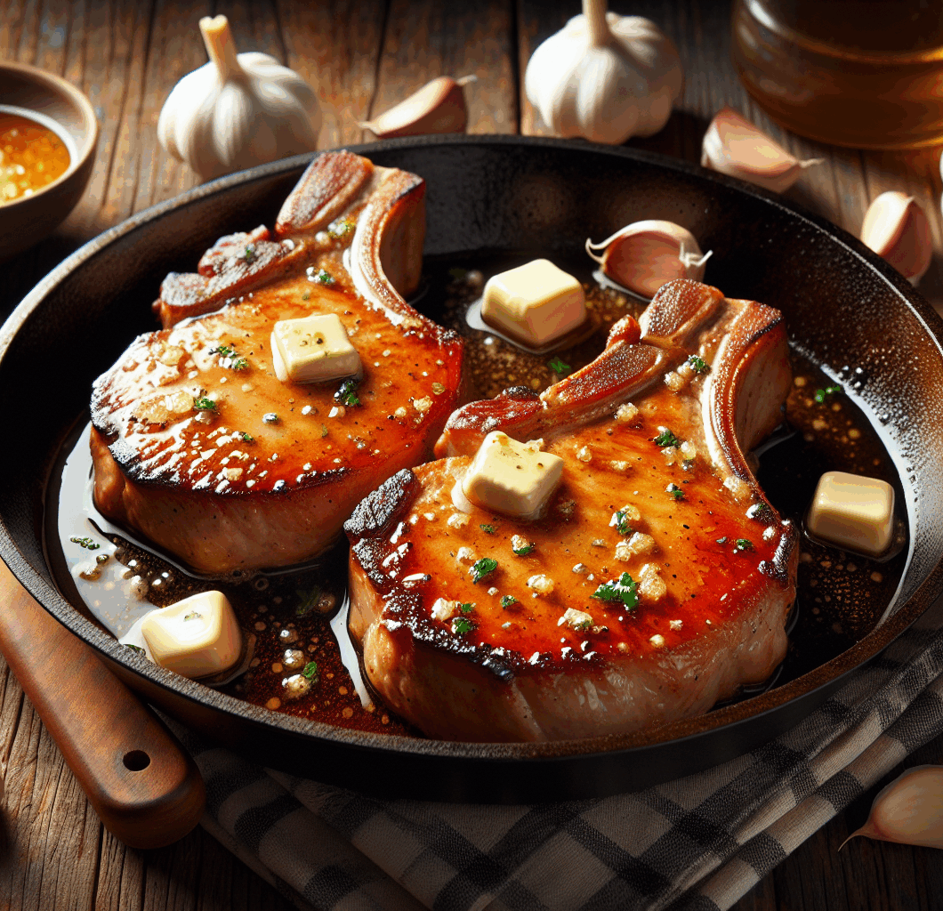 Garlic Butter Pan Seared Pork Chops