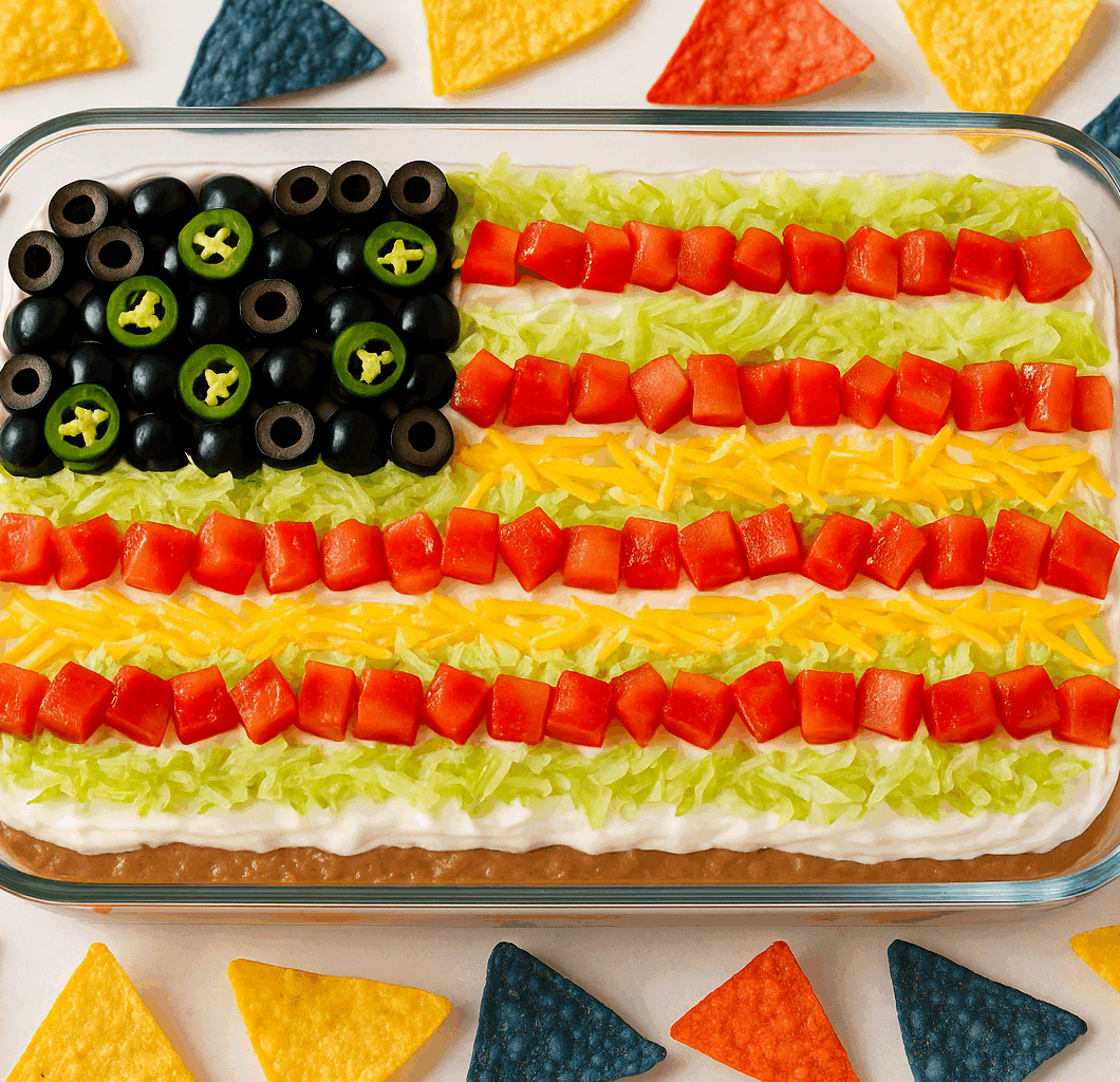 American Flag Layered Taco Dip