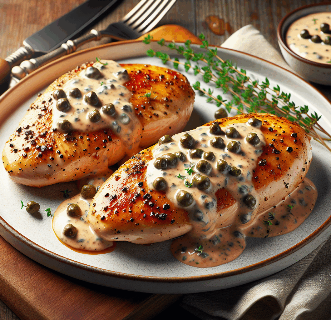 Chicken Breasts in Caper Cream Sauce