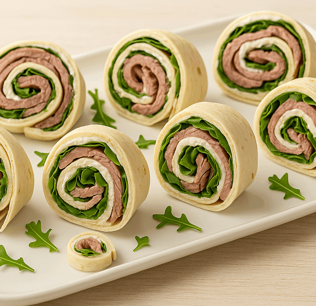 Roast Beef Horseradish Pinwheels