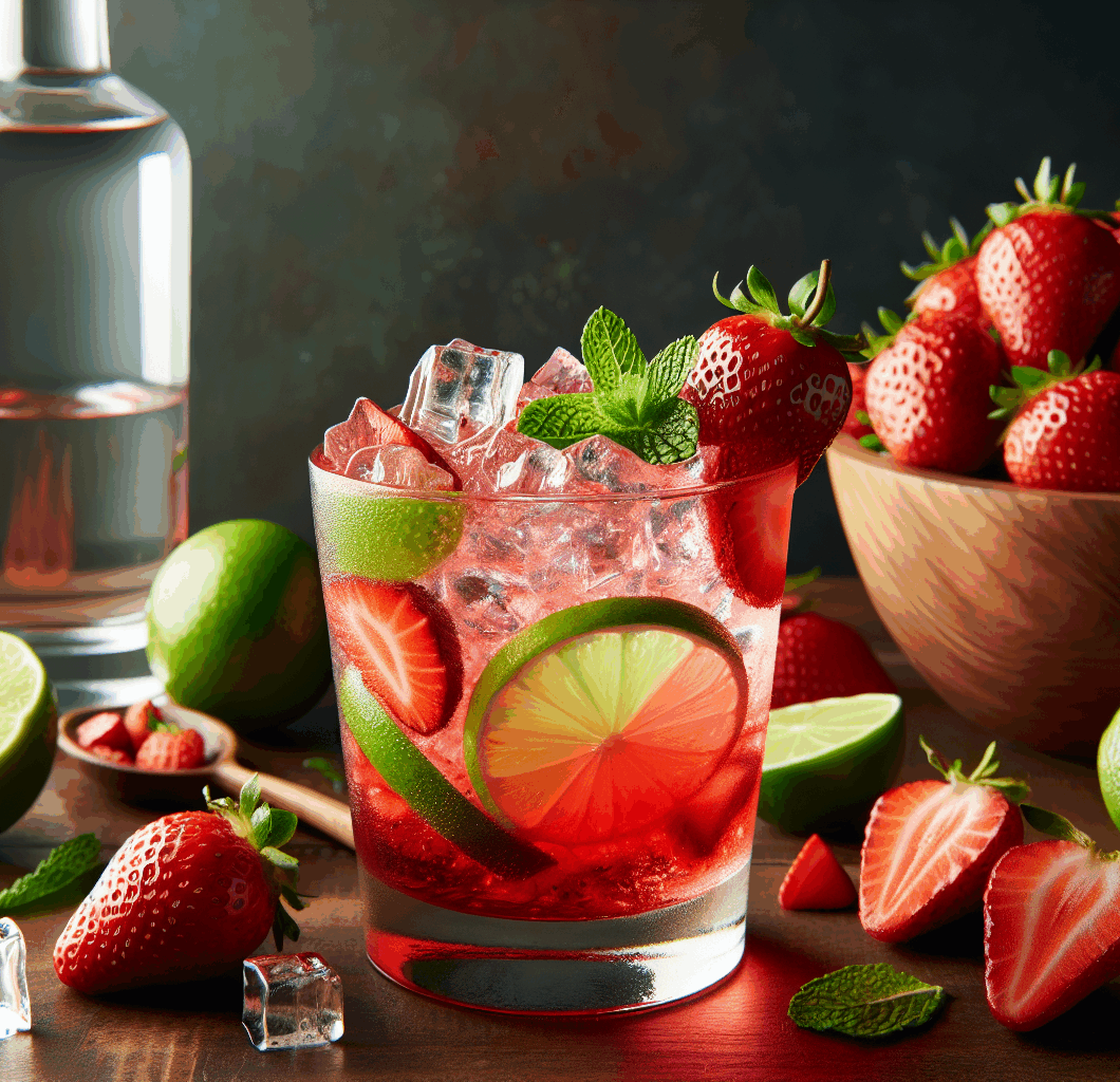 Strawberry Lime Vodka Smash