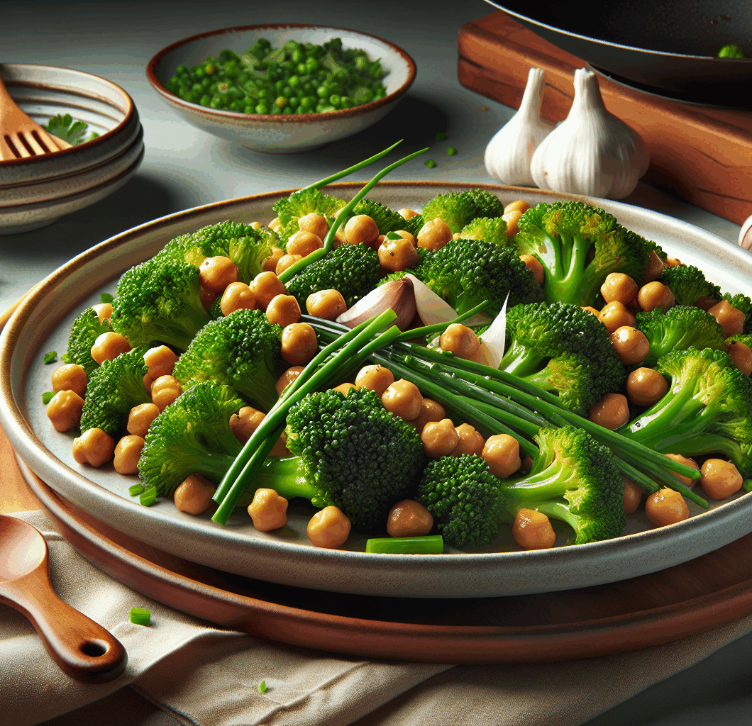 Garlic Broccoli Stir Fry with Chickpeas