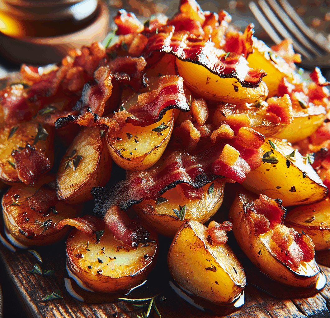 Crispy Bacon Honey Roasted Potatoes