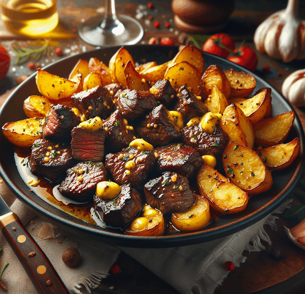 Garlic Butter Steak Bites with Crispy Potatoes