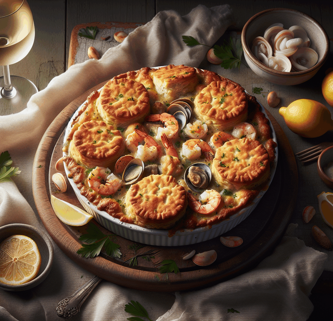 Cheddar Bay Biscuit Seafood Pot Pie