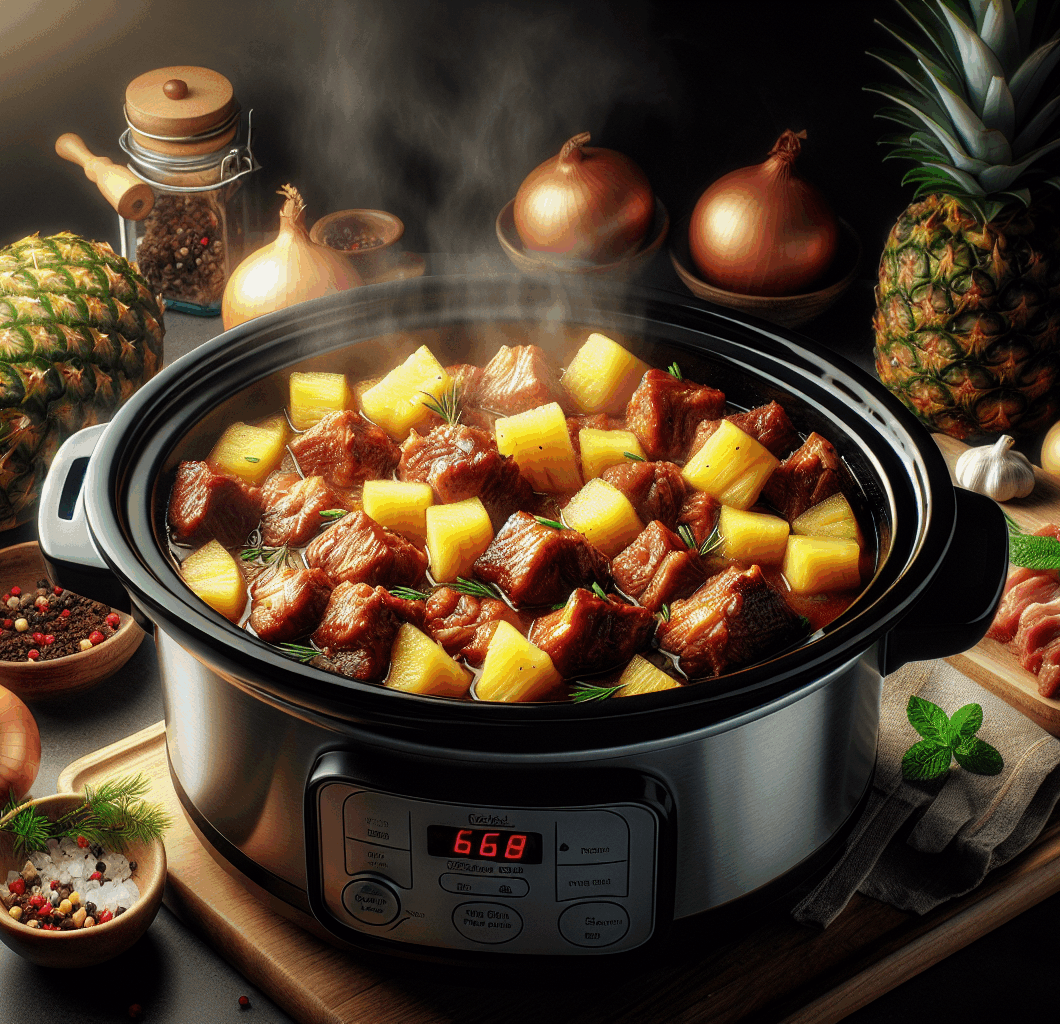 Tender Pineapple Pork in a Slow Cooker
