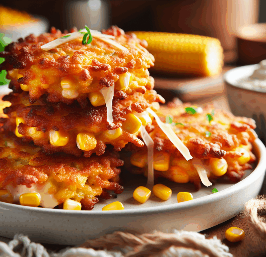 Crispy Cheesy Corn Fritters
