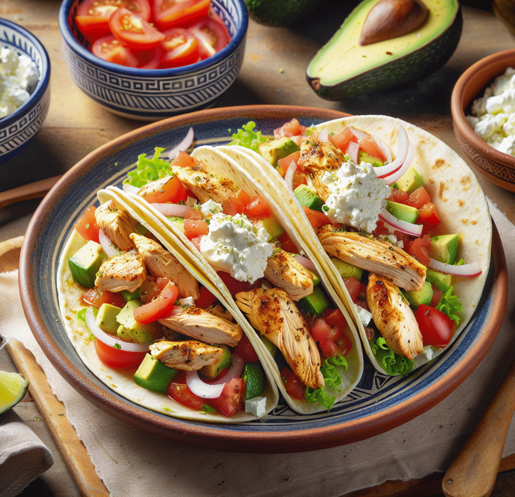 Greek Chicken Tacos with Whipped Feta