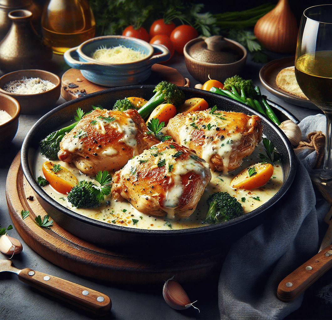 Creamy Garlic Parmesan Chicken Thighs