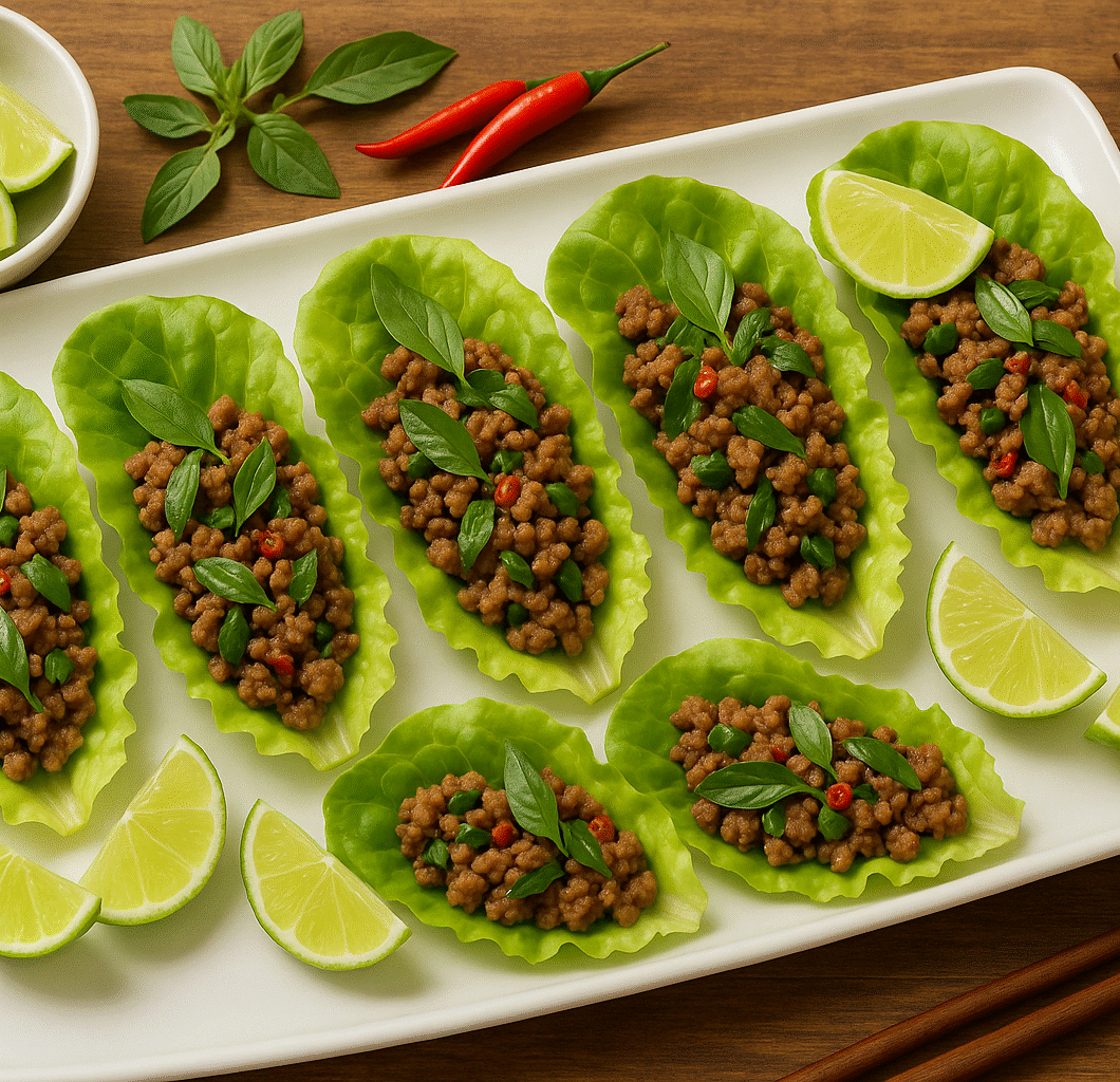 Thai Basil Beef Rolls