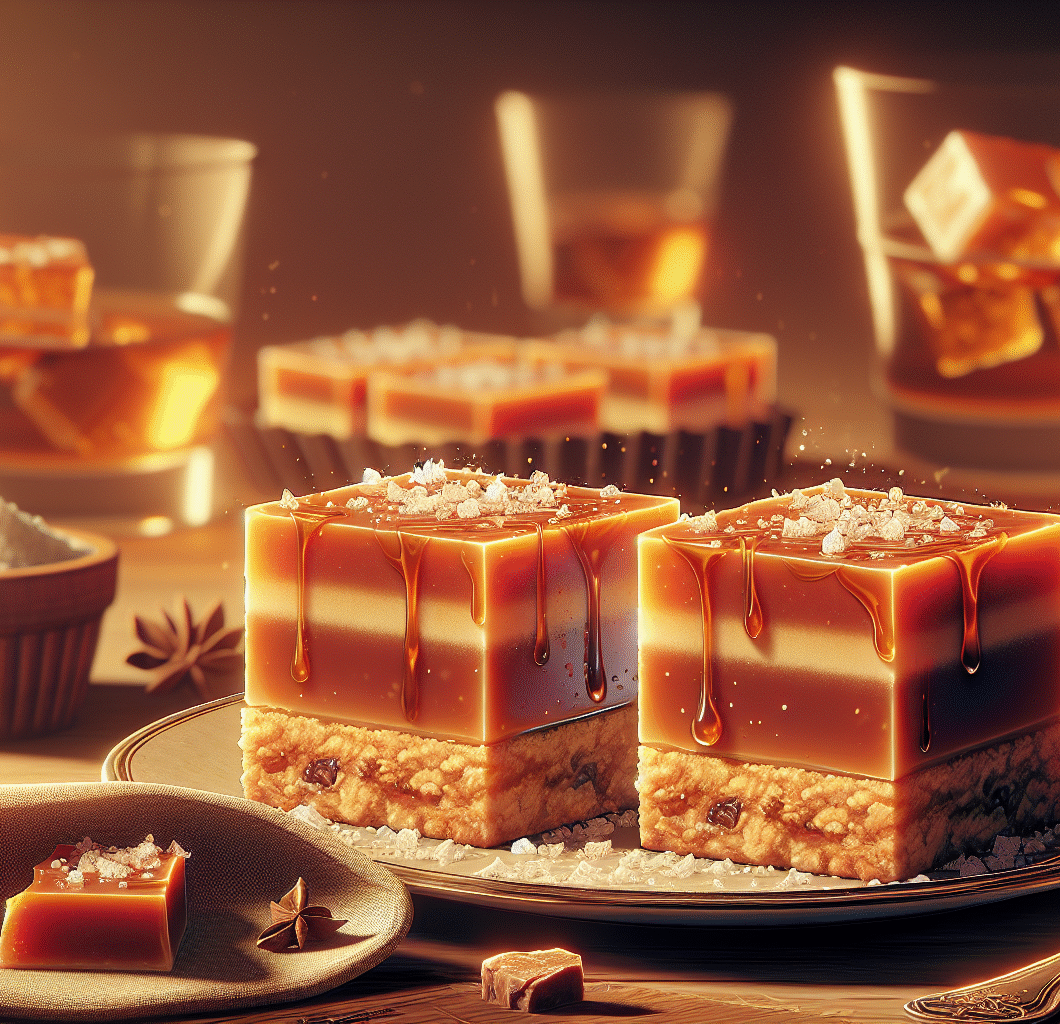 Boozy Salted Caramel Bars