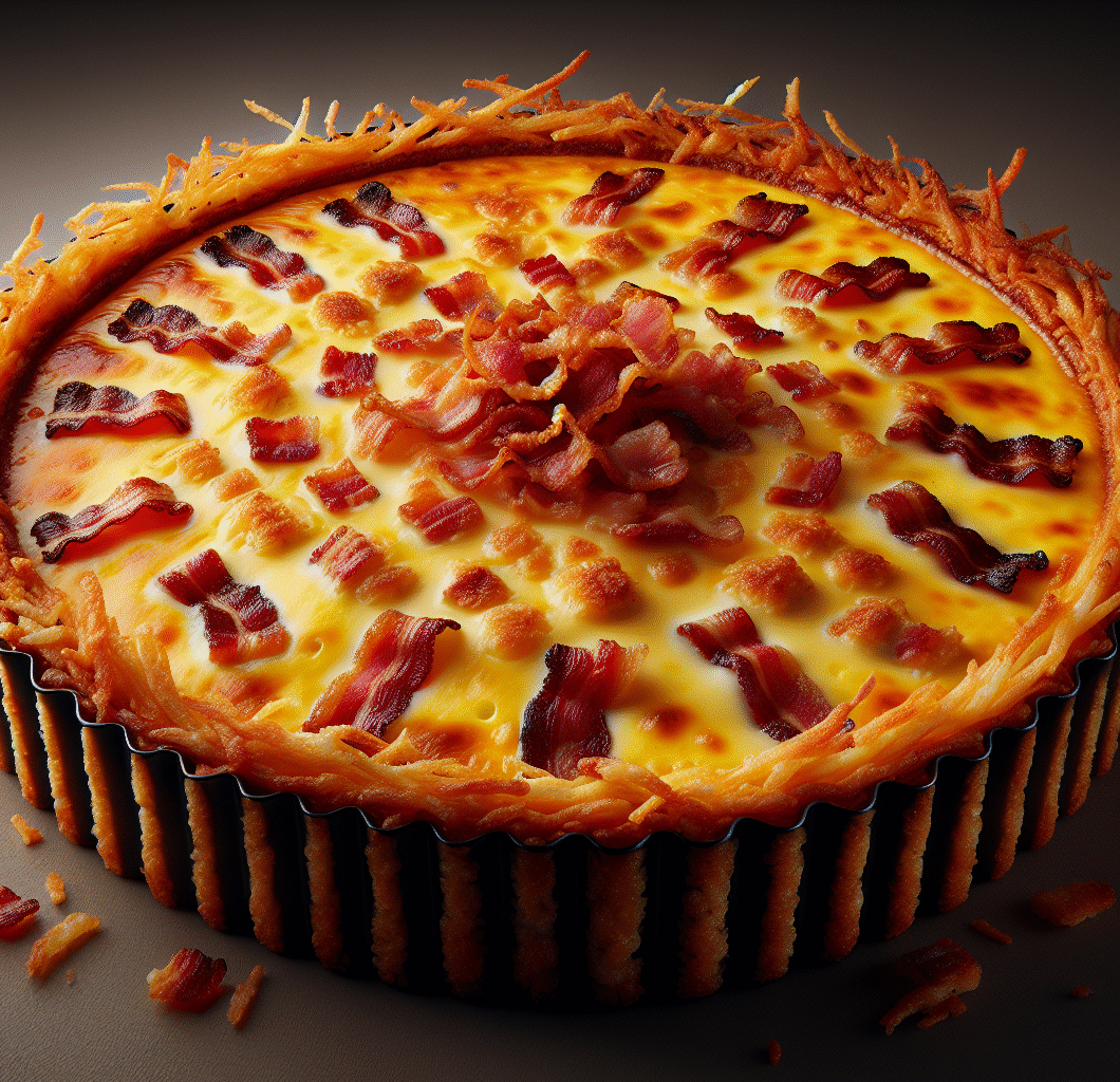 Crispy Hashbrown Bacon Quiche