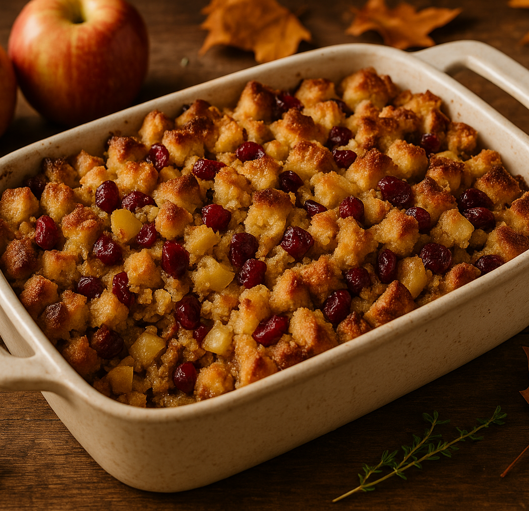 Cranberry Apple Stuffing Bake
