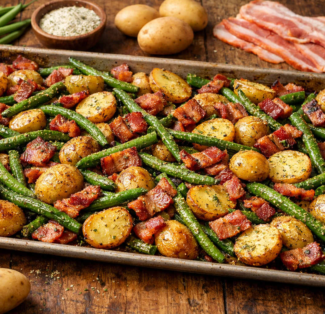 Ranch Green Beans and Potatoes with Bacon