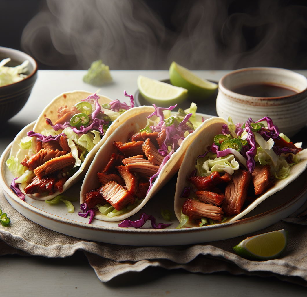Slow Cooker Asian Pork Tacos with Cabbage Slaw