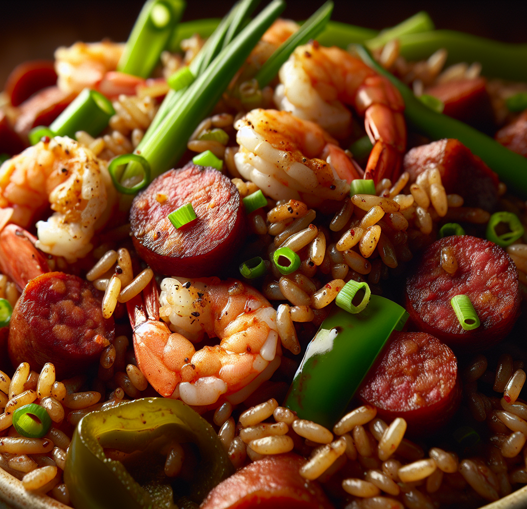 Cajun Dirty Rice with Shrimp and Sausage