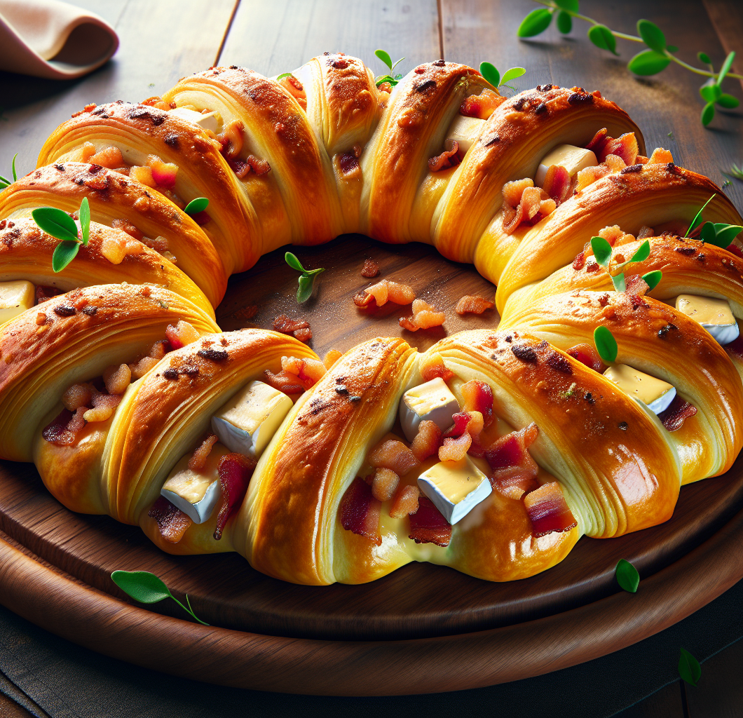 Bacon Brie Crescent Wreath
