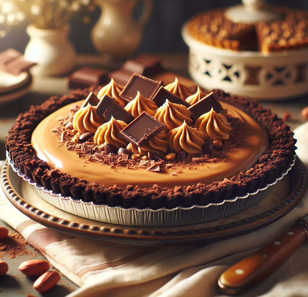 No Bake Peanut Butter Chocolate Crunch Pie