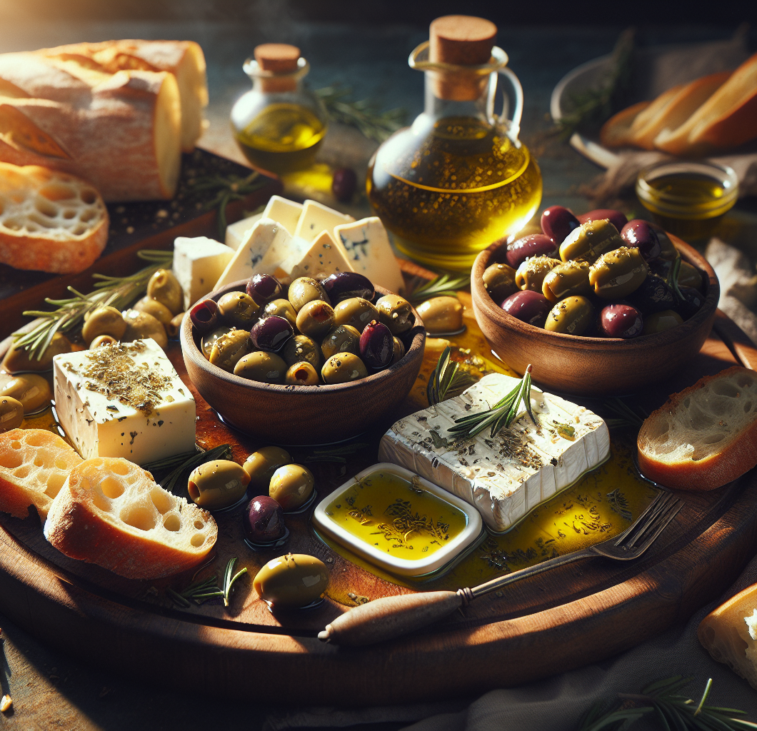 Marinated Cheese and Olive Antipasto
