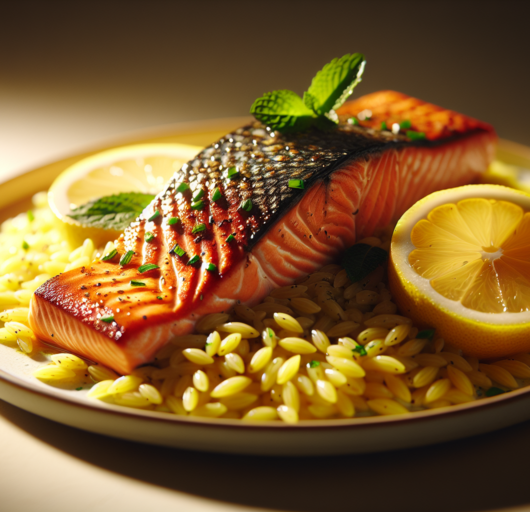 Salmon with Lemon Orzo