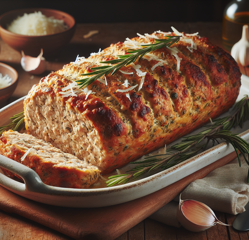 Garlic Parmesan Chicken Meatloaf