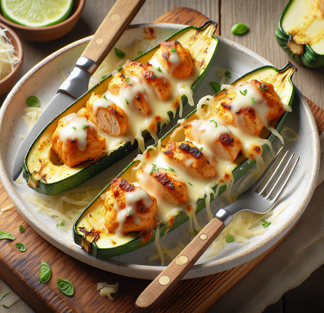 Keto Chicken Parmesan Zucchini Boats