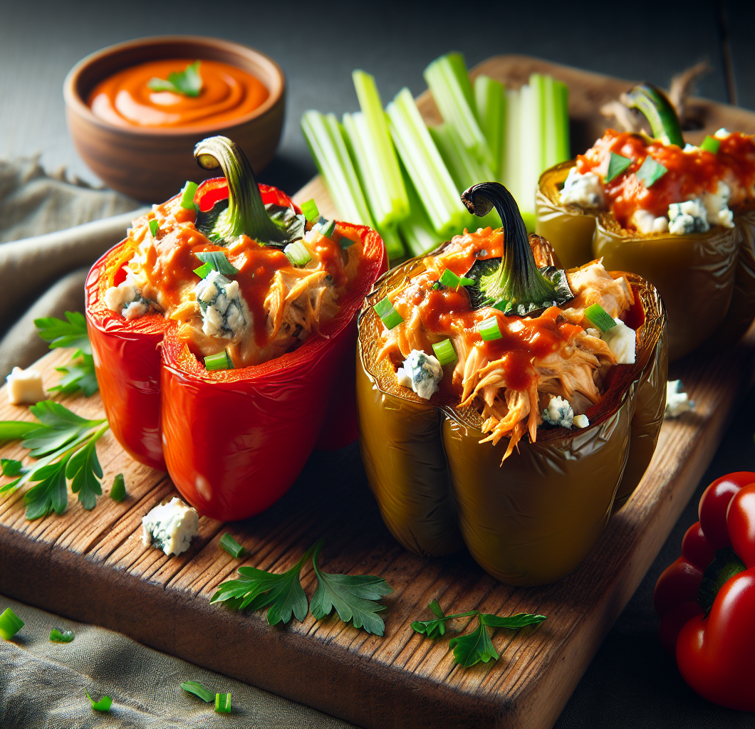 Buffalo Chicken Stuffed Peppers