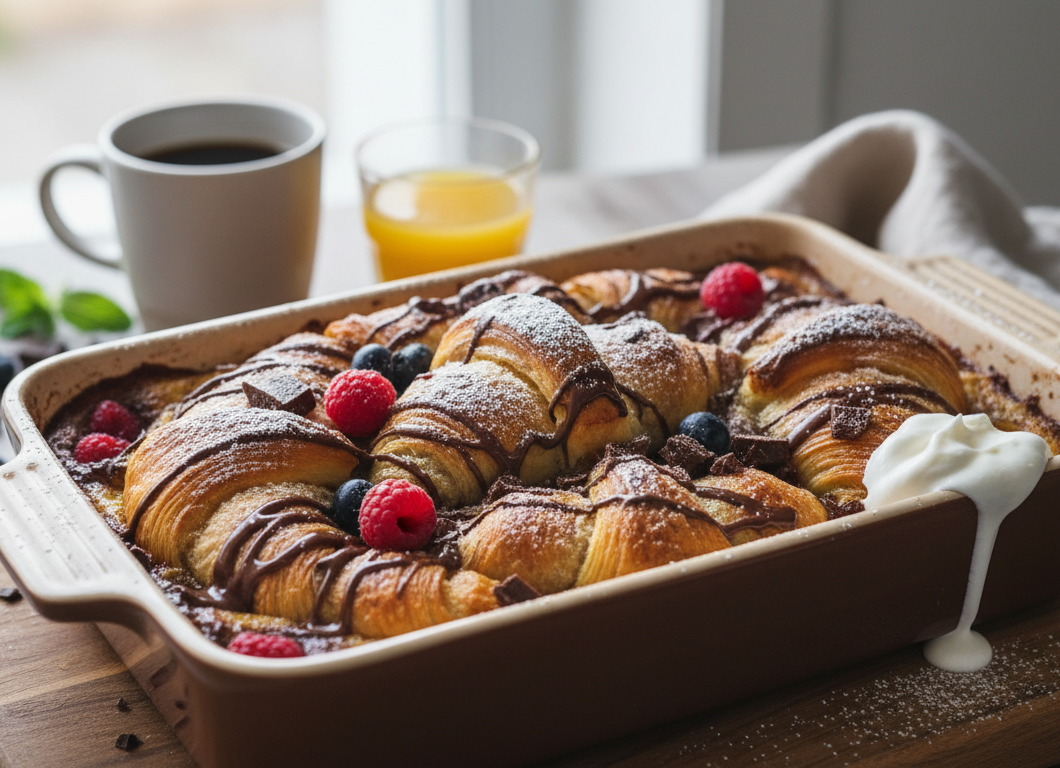 Chocolate Croissant Breakfast Bake