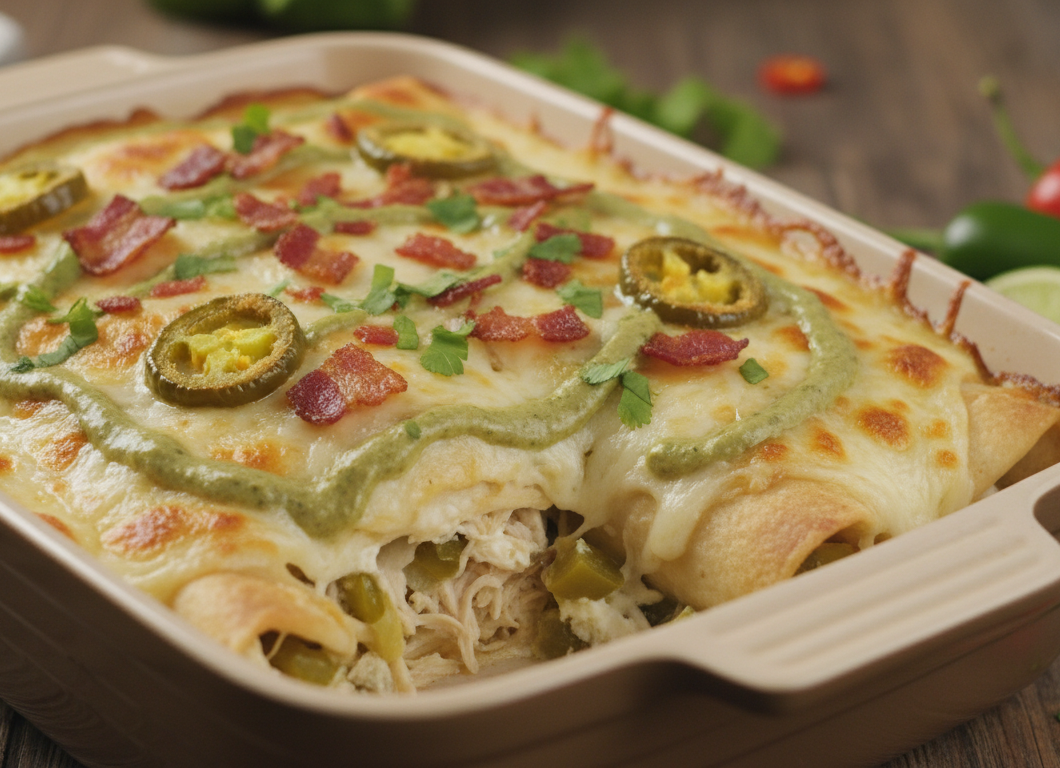 Jalapeño Popper Chicken Enchiladas