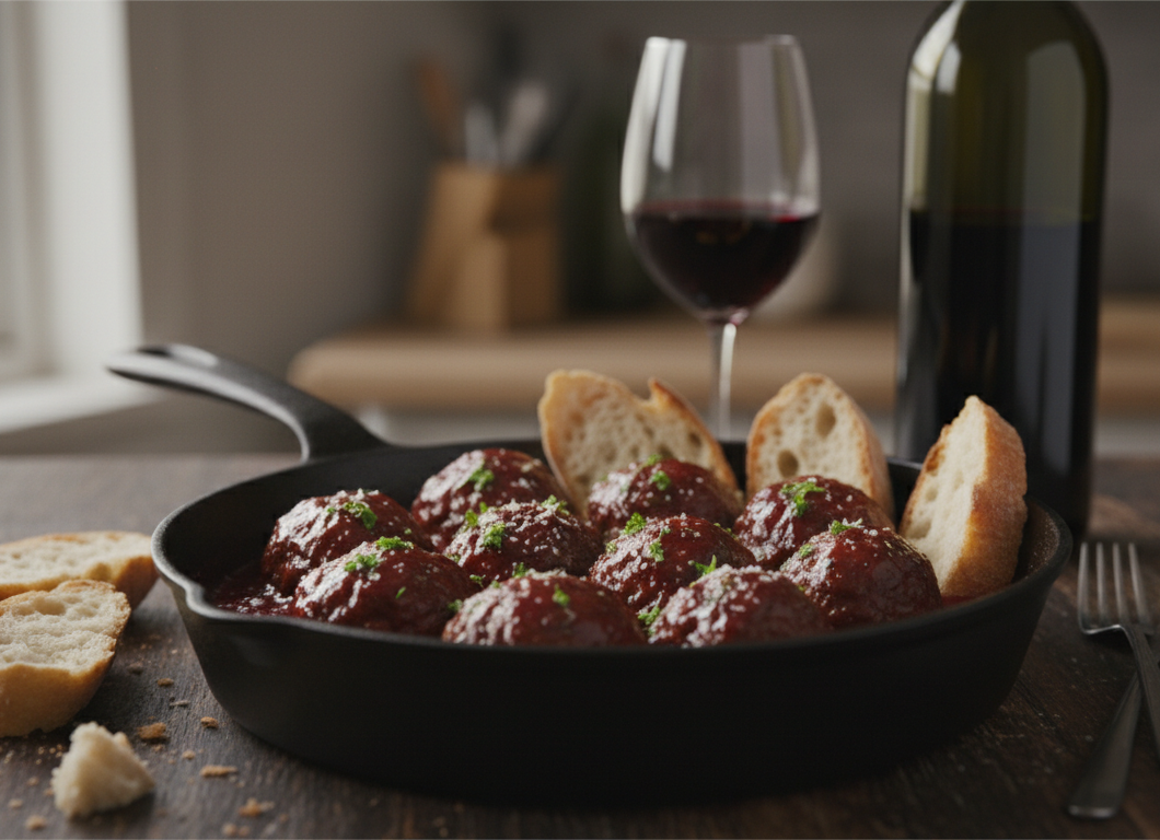 Red Wine Meatballs