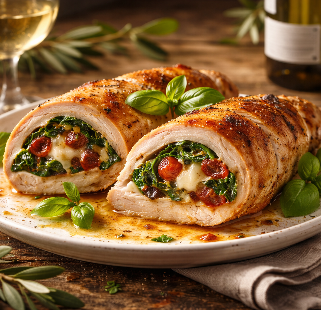 Stuffed Chicken Breast with Spinach and Sun-Dried Tomatoes