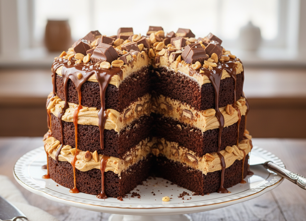 Snickers Layer Cake