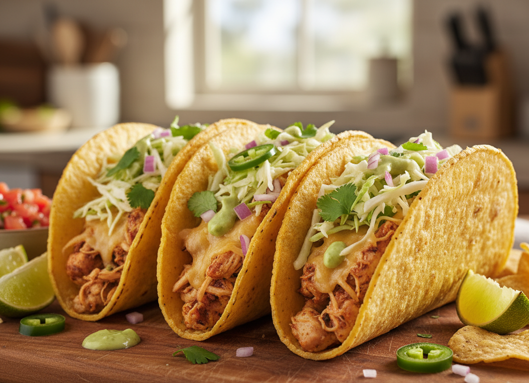 Crispy Baked Chicken Tacos