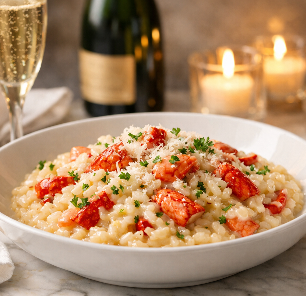 Lobster Risotto with Champagne Cream Sauce