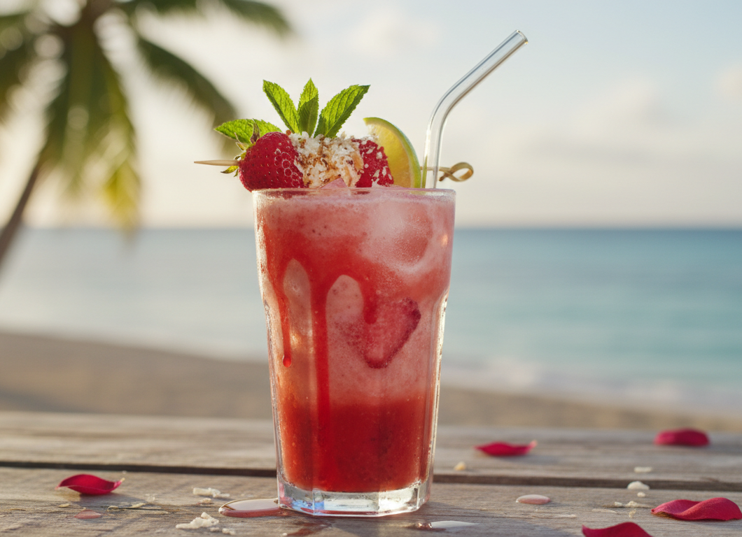 Strawberry Coconut Rum Punch
