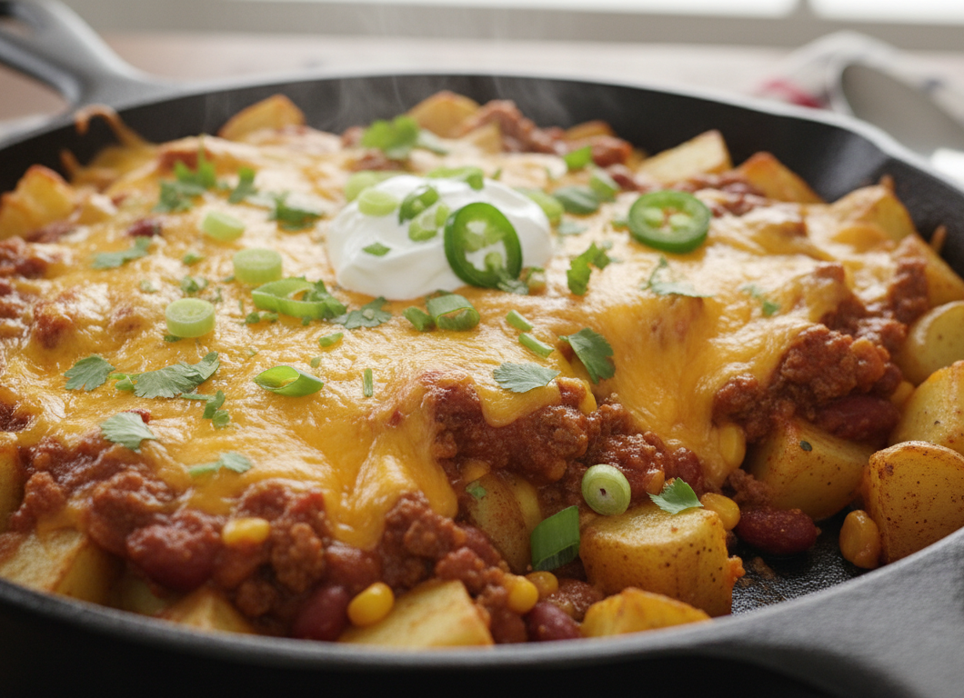Chili Cheese Potato Bake