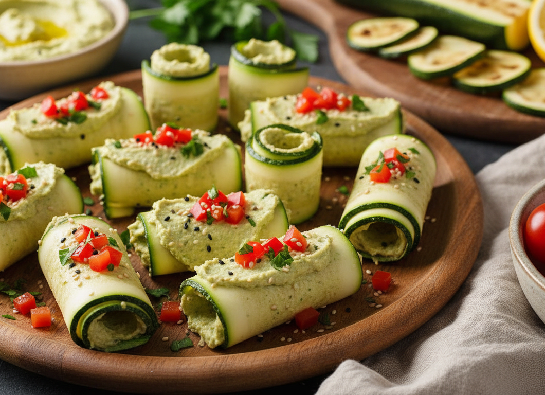 Zucchini Hummus Roll-Ups